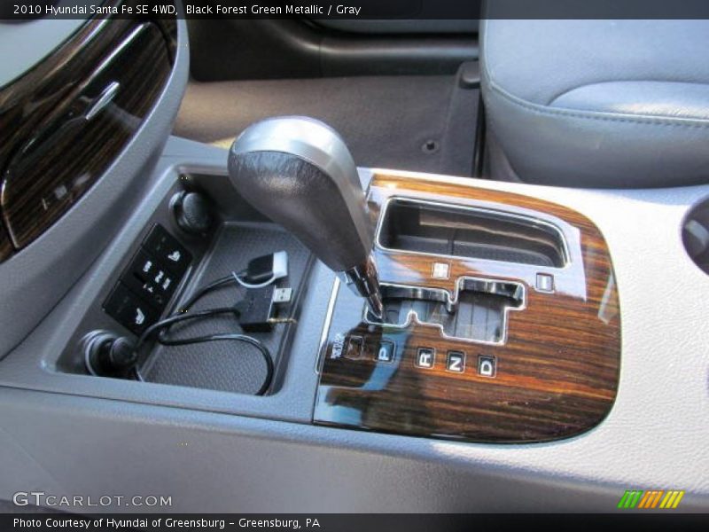Black Forest Green Metallic / Gray 2010 Hyundai Santa Fe SE 4WD