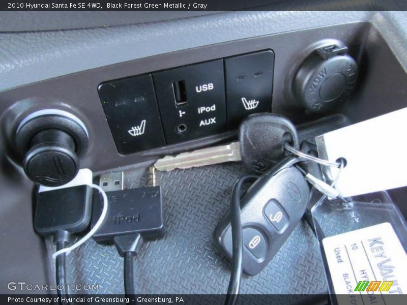 Black Forest Green Metallic / Gray 2010 Hyundai Santa Fe SE 4WD