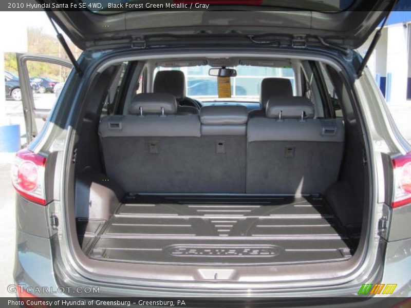 Black Forest Green Metallic / Gray 2010 Hyundai Santa Fe SE 4WD