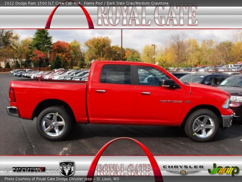 Flame Red / Dark Slate Gray/Medium Graystone 2012 Dodge Ram 1500 SLT Crew Cab 4x4
