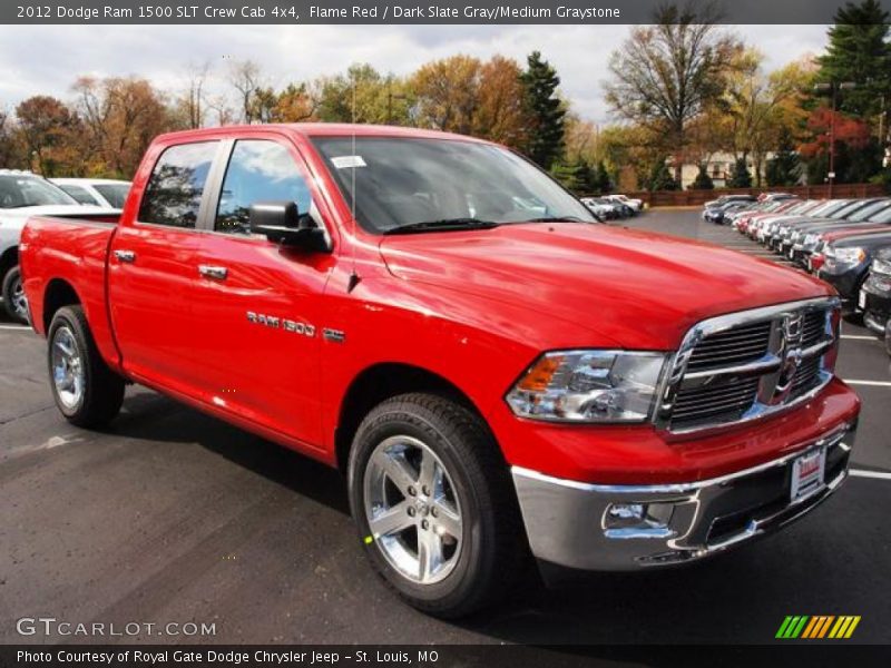 Flame Red / Dark Slate Gray/Medium Graystone 2012 Dodge Ram 1500 SLT Crew Cab 4x4