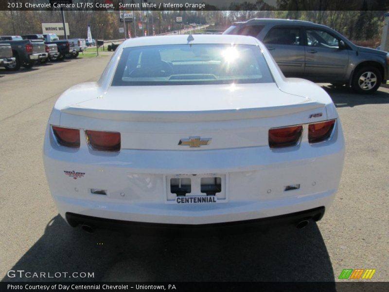 Summit White / Inferno Orange 2013 Chevrolet Camaro LT/RS Coupe