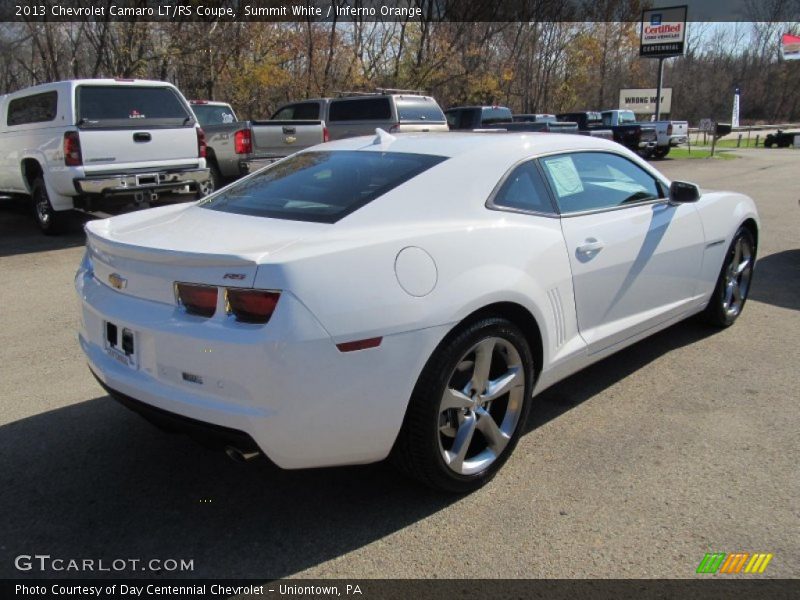 Summit White / Inferno Orange 2013 Chevrolet Camaro LT/RS Coupe