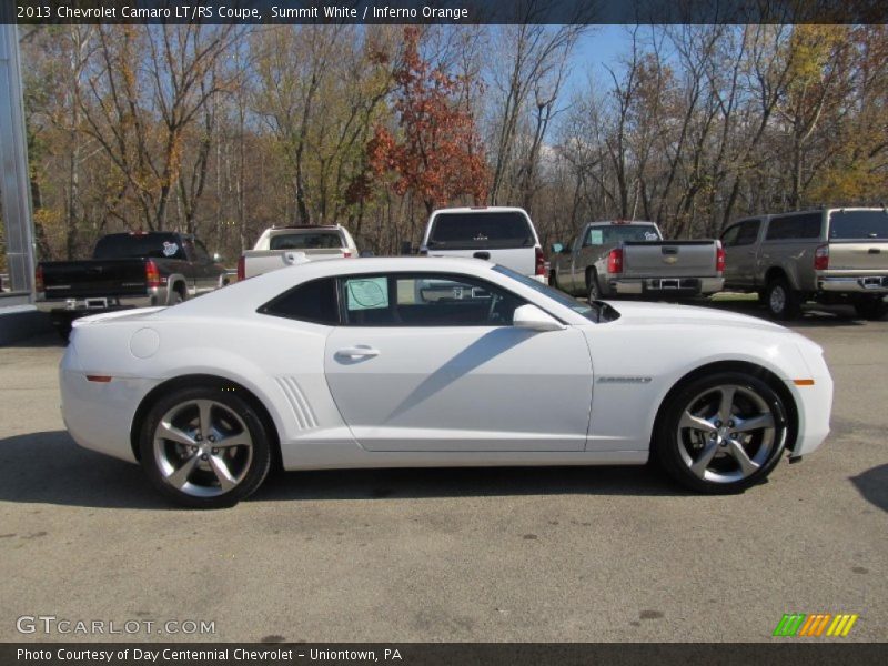 Summit White / Inferno Orange 2013 Chevrolet Camaro LT/RS Coupe