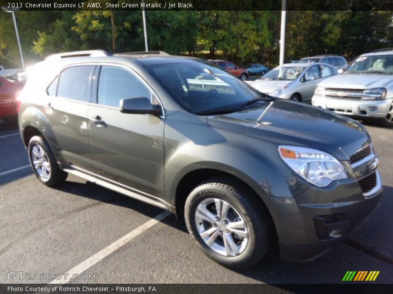 Steel Green Metallic / Jet Black 2013 Chevrolet Equinox LT AWD