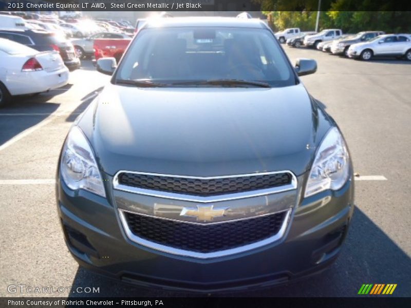 Steel Green Metallic / Jet Black 2013 Chevrolet Equinox LT AWD