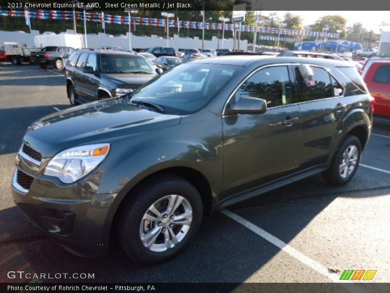 Steel Green Metallic / Jet Black 2013 Chevrolet Equinox LT AWD