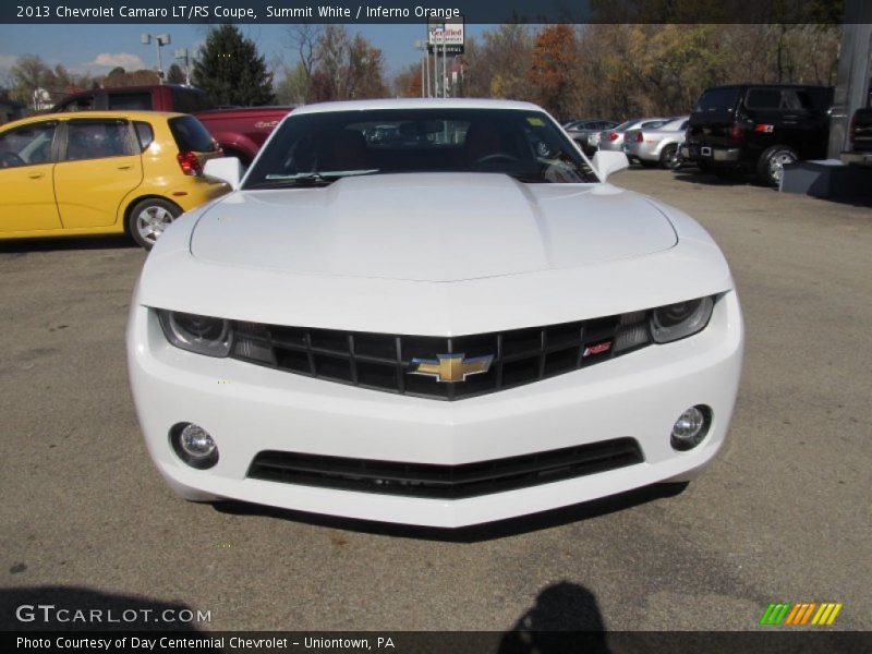 Summit White / Inferno Orange 2013 Chevrolet Camaro LT/RS Coupe