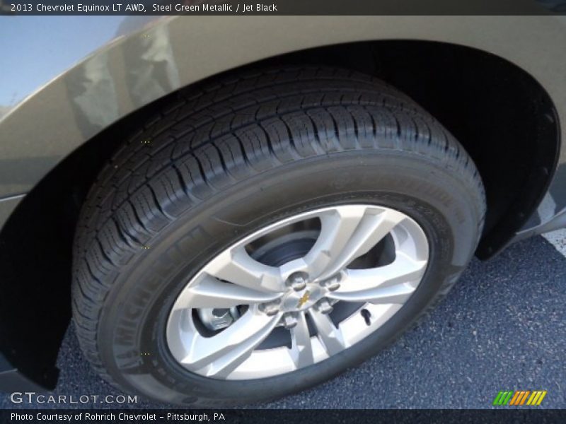 Steel Green Metallic / Jet Black 2013 Chevrolet Equinox LT AWD