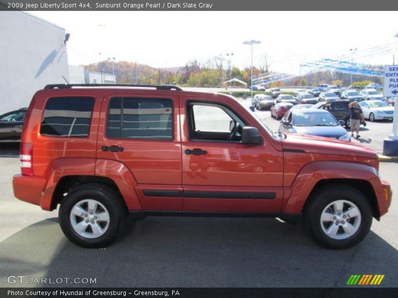 Sunburst Orange Pearl / Dark Slate Gray 2009 Jeep Liberty Sport 4x4