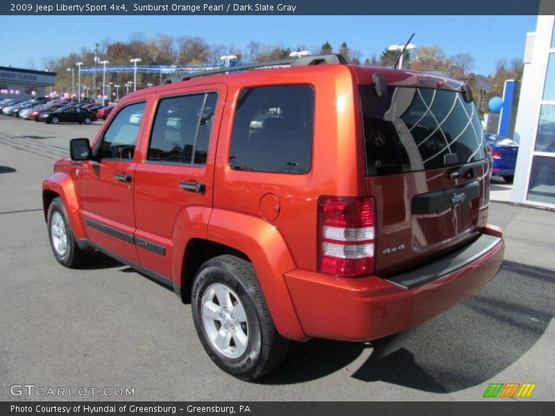 Sunburst Orange Pearl / Dark Slate Gray 2009 Jeep Liberty Sport 4x4