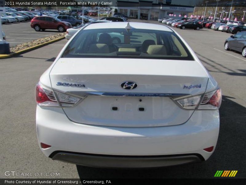 Porcelain White Pearl / Camel 2011 Hyundai Sonata Hybrid