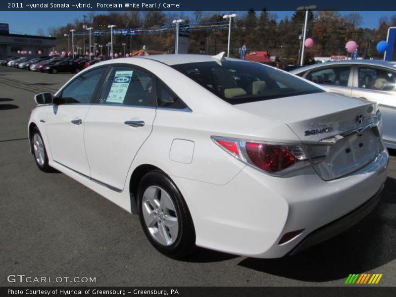 Porcelain White Pearl / Camel 2011 Hyundai Sonata Hybrid