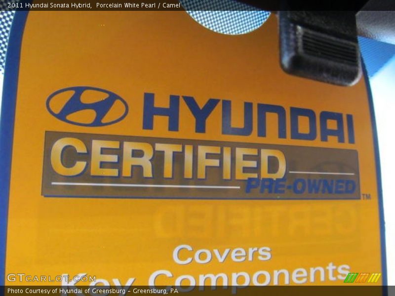 Porcelain White Pearl / Camel 2011 Hyundai Sonata Hybrid