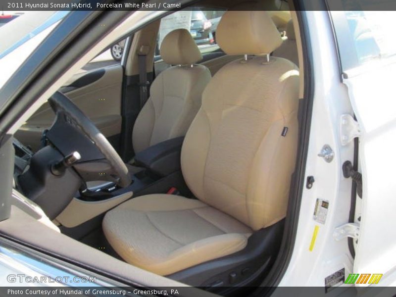 Porcelain White Pearl / Camel 2011 Hyundai Sonata Hybrid