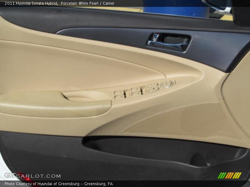 Porcelain White Pearl / Camel 2011 Hyundai Sonata Hybrid