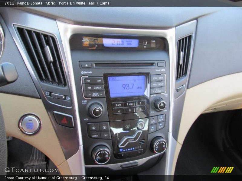 Porcelain White Pearl / Camel 2011 Hyundai Sonata Hybrid