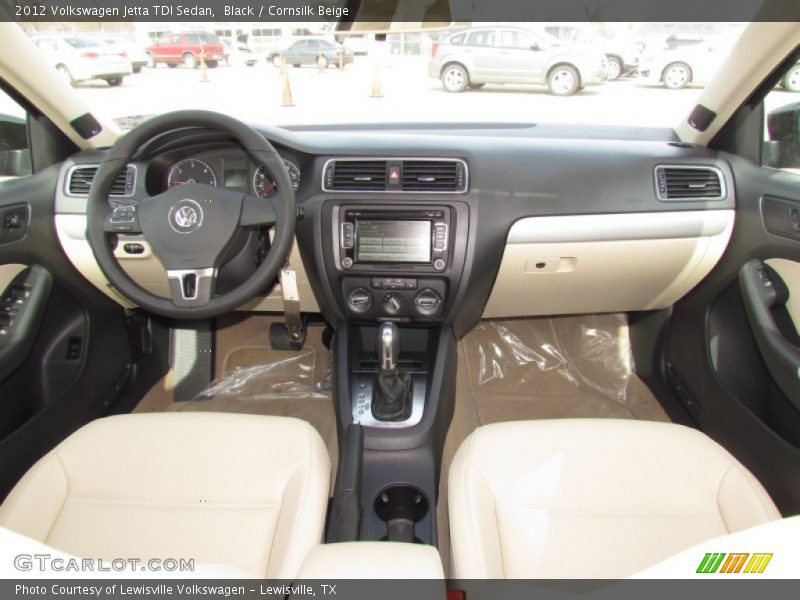 Black / Cornsilk Beige 2012 Volkswagen Jetta TDI Sedan