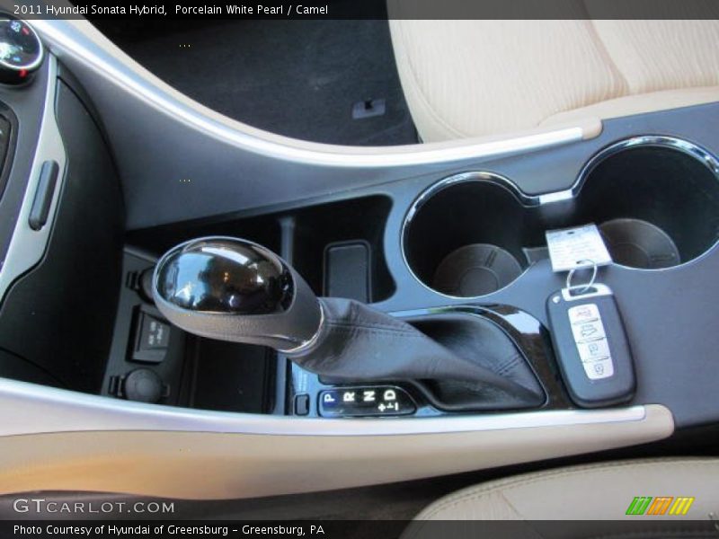 Porcelain White Pearl / Camel 2011 Hyundai Sonata Hybrid