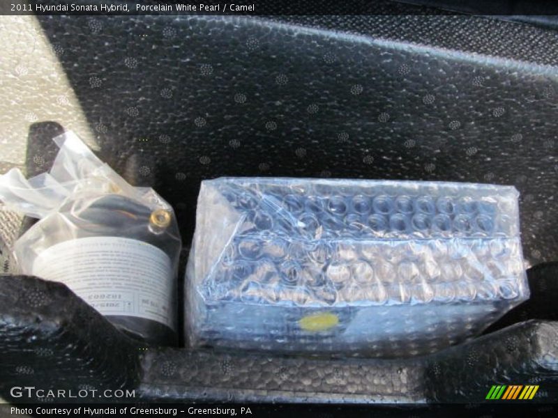 Porcelain White Pearl / Camel 2011 Hyundai Sonata Hybrid