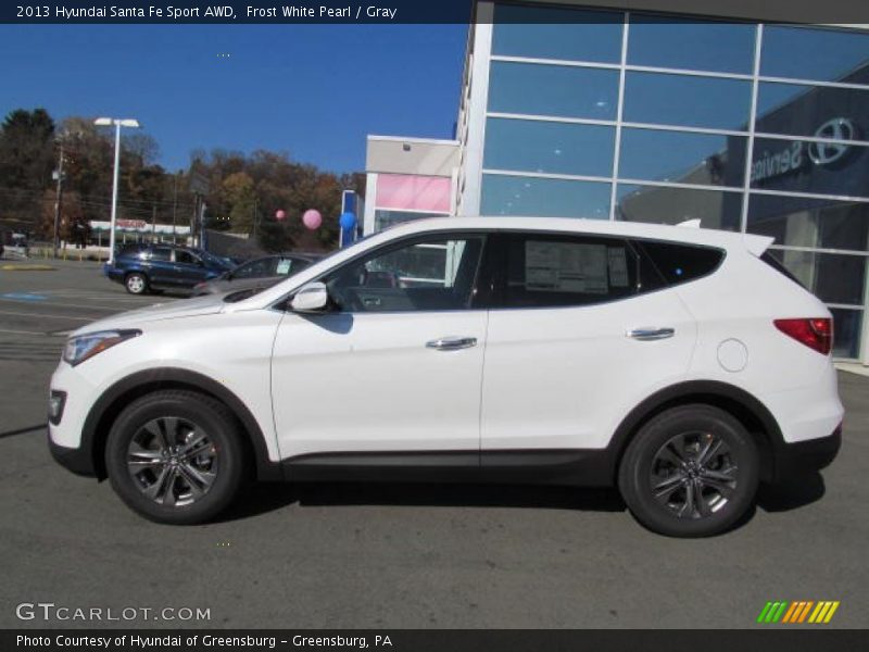 Frost White Pearl / Gray 2013 Hyundai Santa Fe Sport AWD