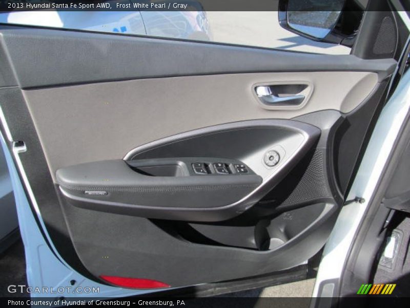 Frost White Pearl / Gray 2013 Hyundai Santa Fe Sport AWD