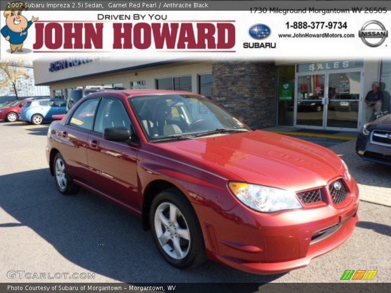 Garnet Red Pearl / Anthracite Black 2007 Subaru Impreza 2.5i Sedan