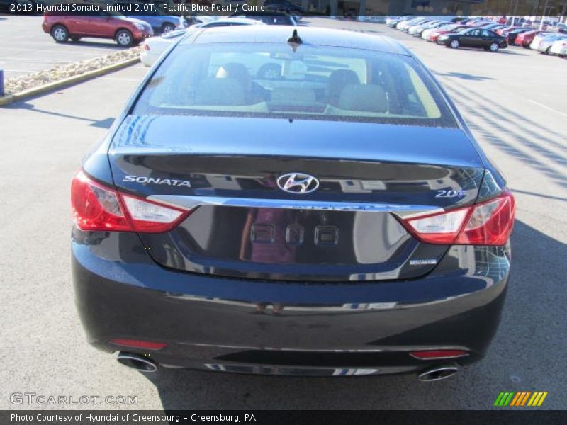 Pacific Blue Pearl / Camel 2013 Hyundai Sonata Limited 2.0T