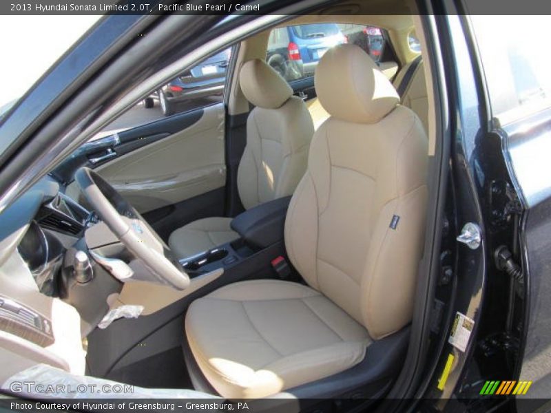 Pacific Blue Pearl / Camel 2013 Hyundai Sonata Limited 2.0T