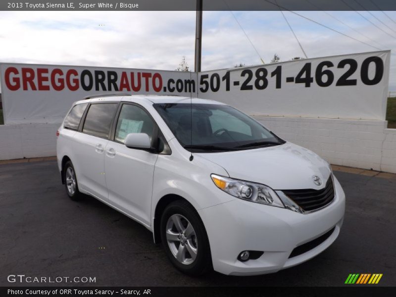 Super White / Bisque 2013 Toyota Sienna LE