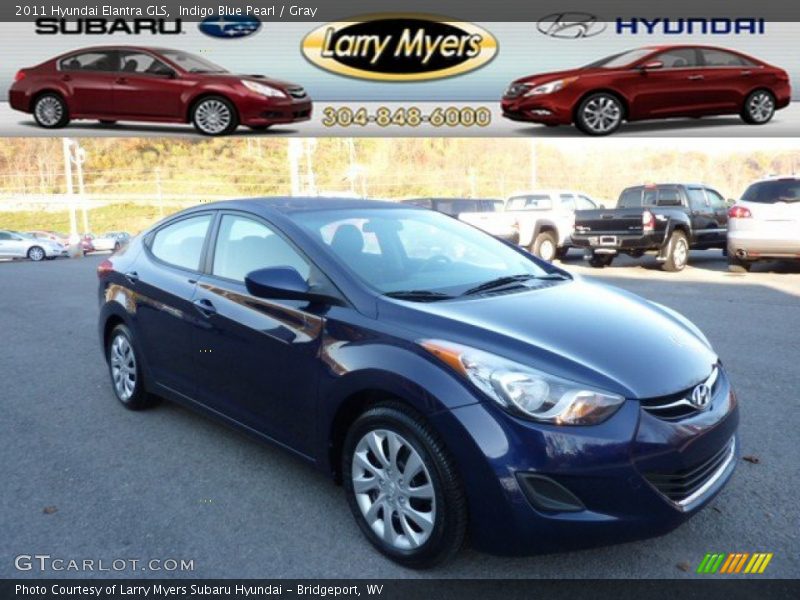 Indigo Blue Pearl / Gray 2011 Hyundai Elantra GLS