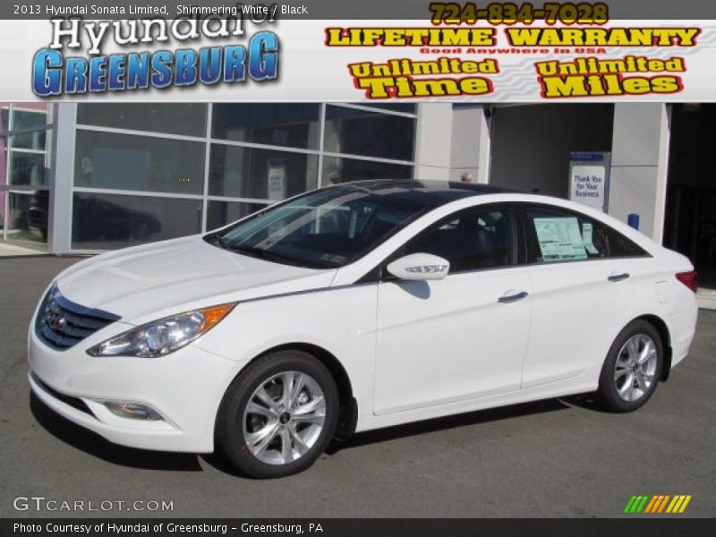 Shimmering White / Black 2013 Hyundai Sonata Limited