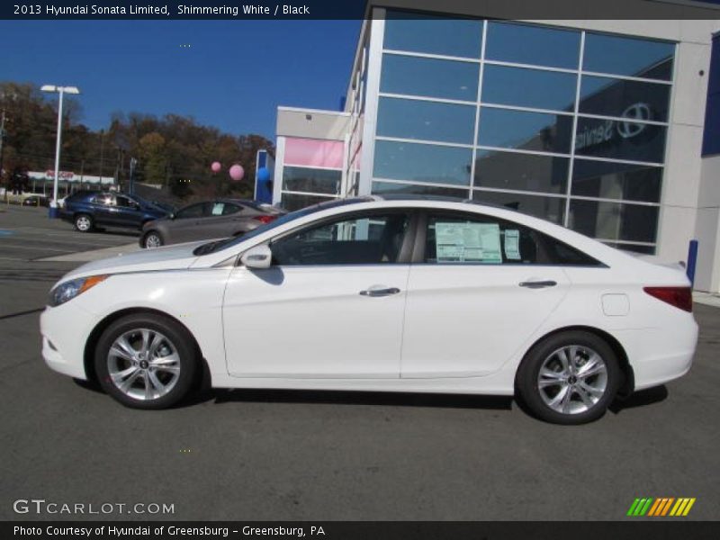 Shimmering White / Black 2013 Hyundai Sonata Limited