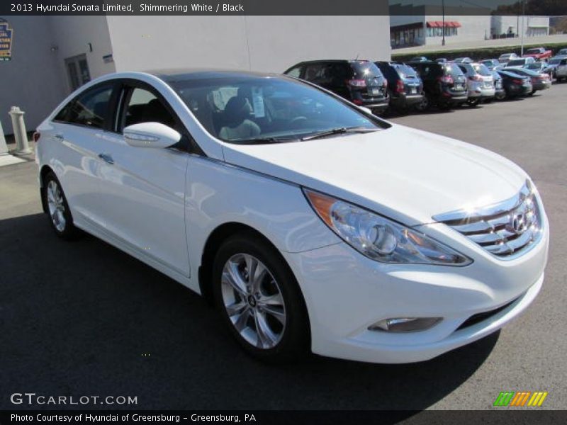 Shimmering White / Black 2013 Hyundai Sonata Limited