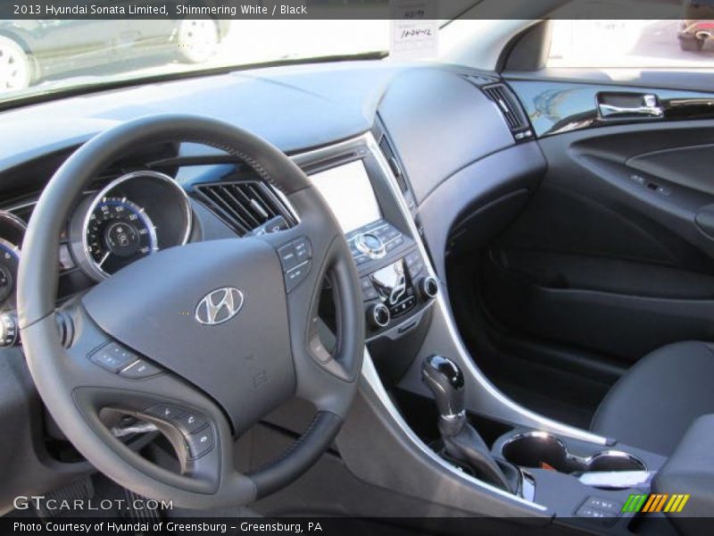 Shimmering White / Black 2013 Hyundai Sonata Limited