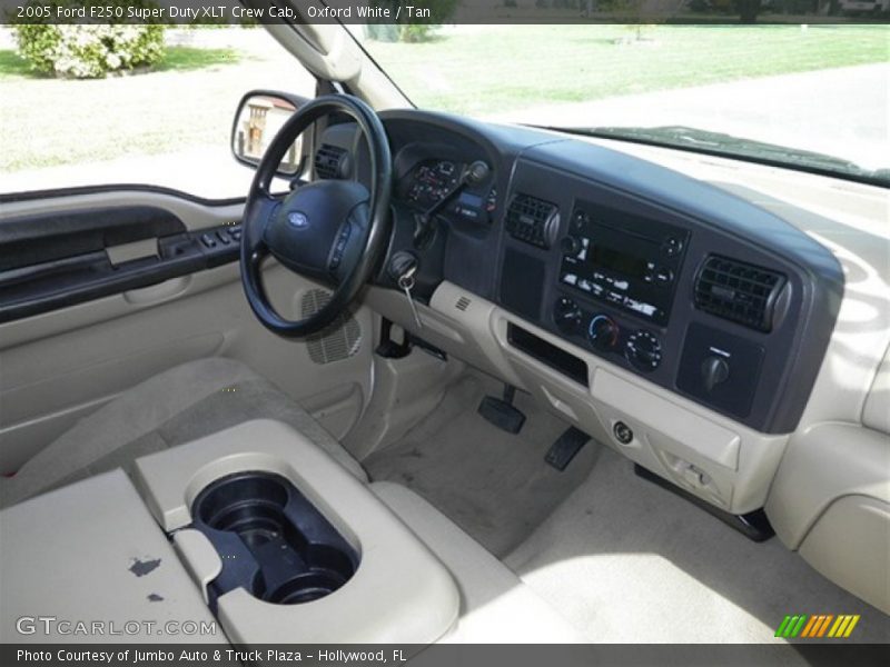 Oxford White / Tan 2005 Ford F250 Super Duty XLT Crew Cab