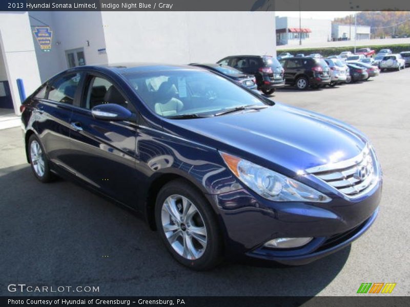 Indigo Night Blue / Gray 2013 Hyundai Sonata Limited