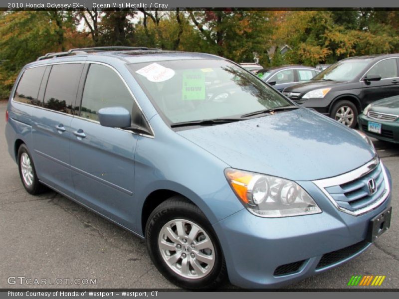 Ocean Mist Metallic / Gray 2010 Honda Odyssey EX-L