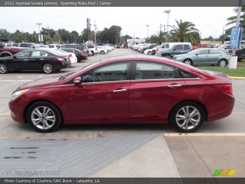 Sparkling Ruby Red / Camel 2012 Hyundai Sonata Limited