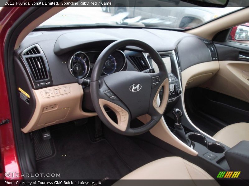 Sparkling Ruby Red / Camel 2012 Hyundai Sonata Limited