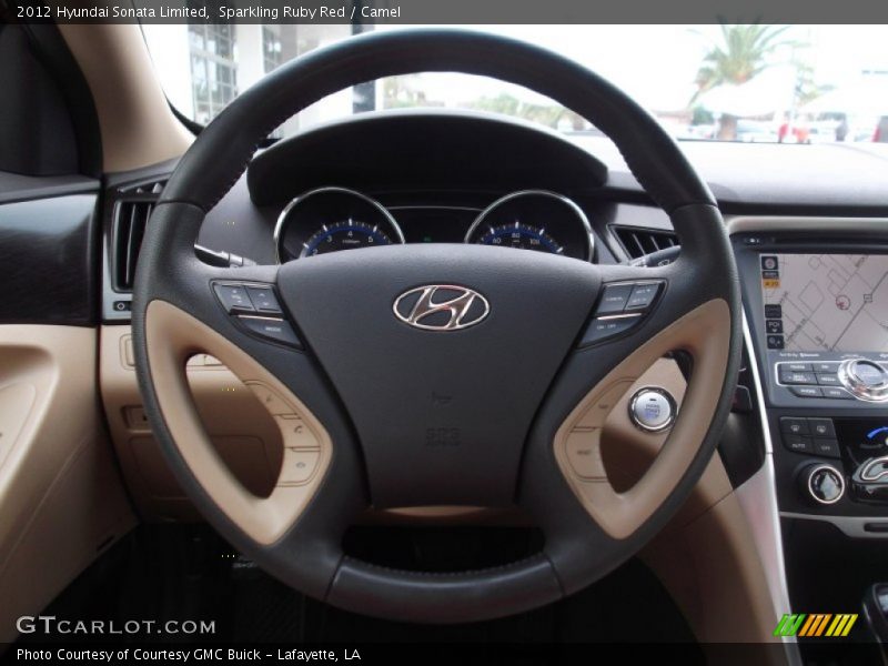 Sparkling Ruby Red / Camel 2012 Hyundai Sonata Limited