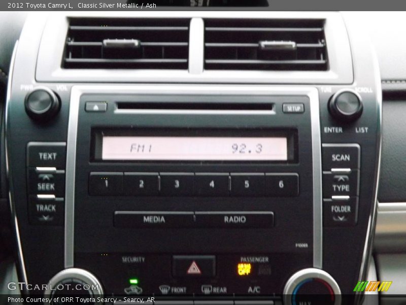Classic Silver Metallic / Ash 2012 Toyota Camry L