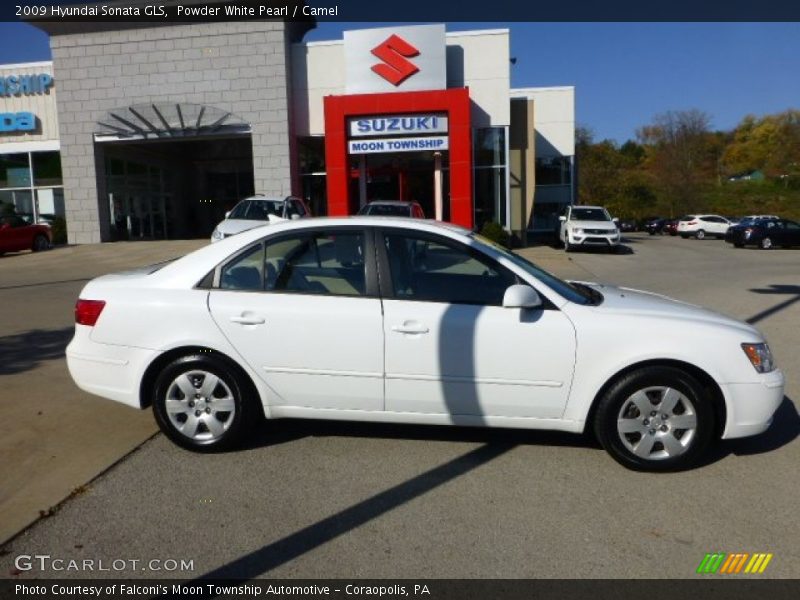 Powder White Pearl / Camel 2009 Hyundai Sonata GLS