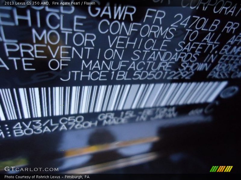 Fire Agate Pearl / Flaxen 2013 Lexus GS 350 AWD