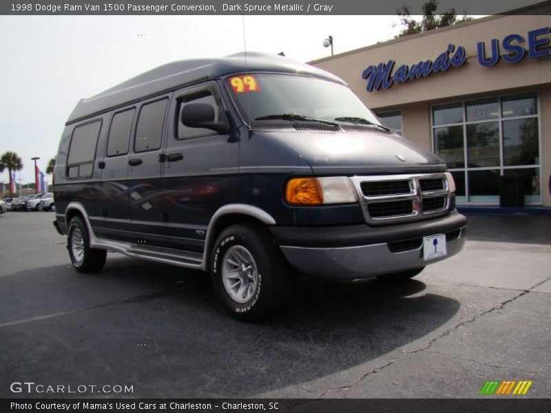 Dark Spruce Metallic / Gray 1998 Dodge Ram Van 1500 Passenger Conversion