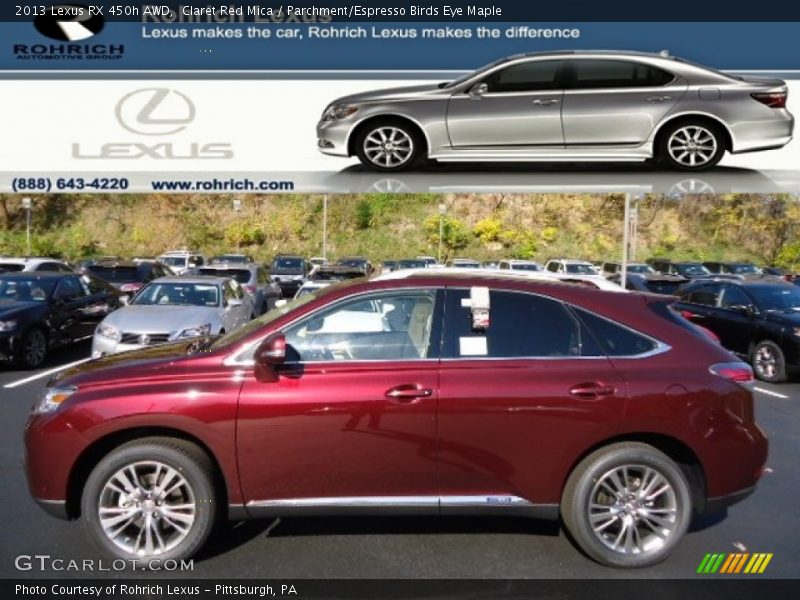 Claret Red Mica / Parchment/Espresso Birds Eye Maple 2013 Lexus RX 450h AWD