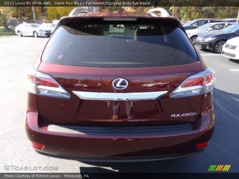 Claret Red Mica / Parchment/Espresso Birds Eye Maple 2013 Lexus RX 450h AWD