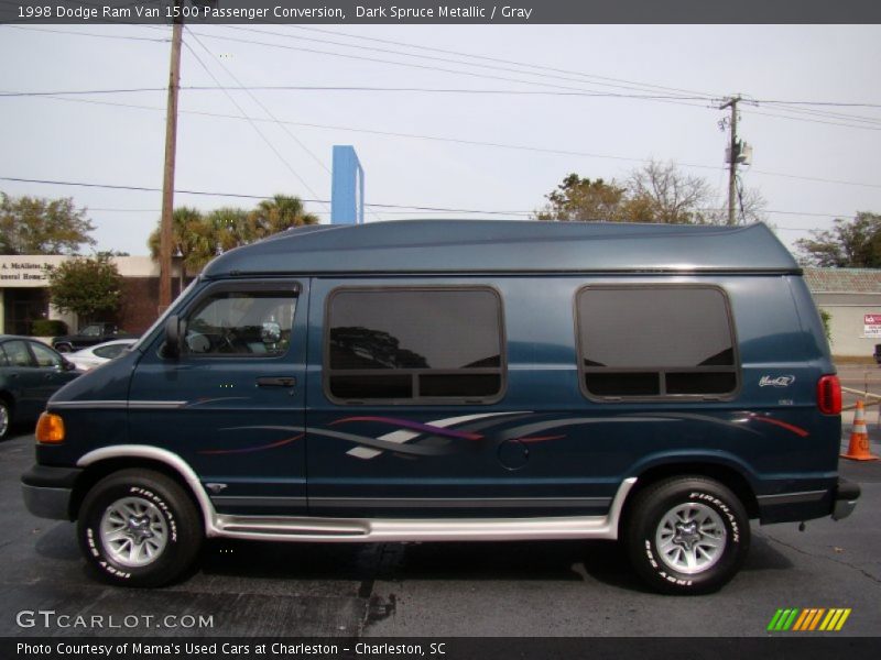 Dark Spruce Metallic / Gray 1998 Dodge Ram Van 1500 Passenger Conversion
