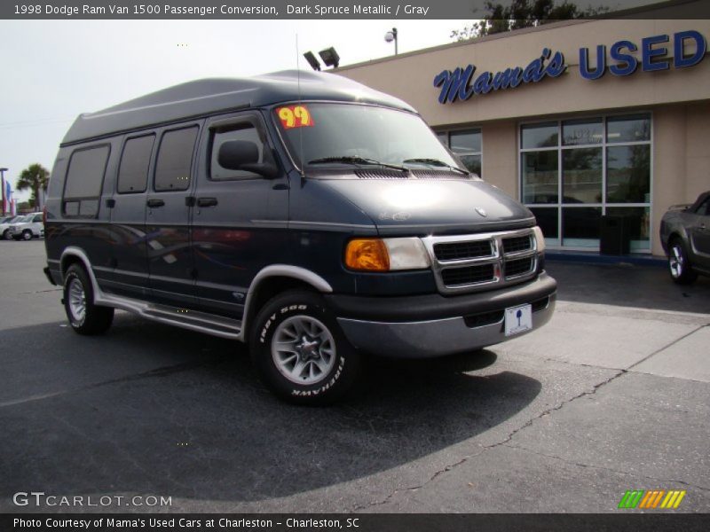 Dark Spruce Metallic / Gray 1998 Dodge Ram Van 1500 Passenger Conversion