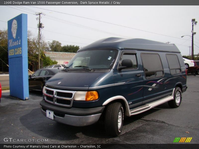 Dark Spruce Metallic / Gray 1998 Dodge Ram Van 1500 Passenger Conversion